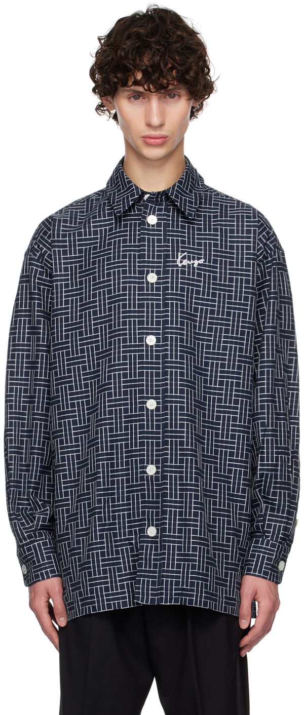 Skjorta KENZO Navy Paris ' Weave' Grå | FE65CH5109JD