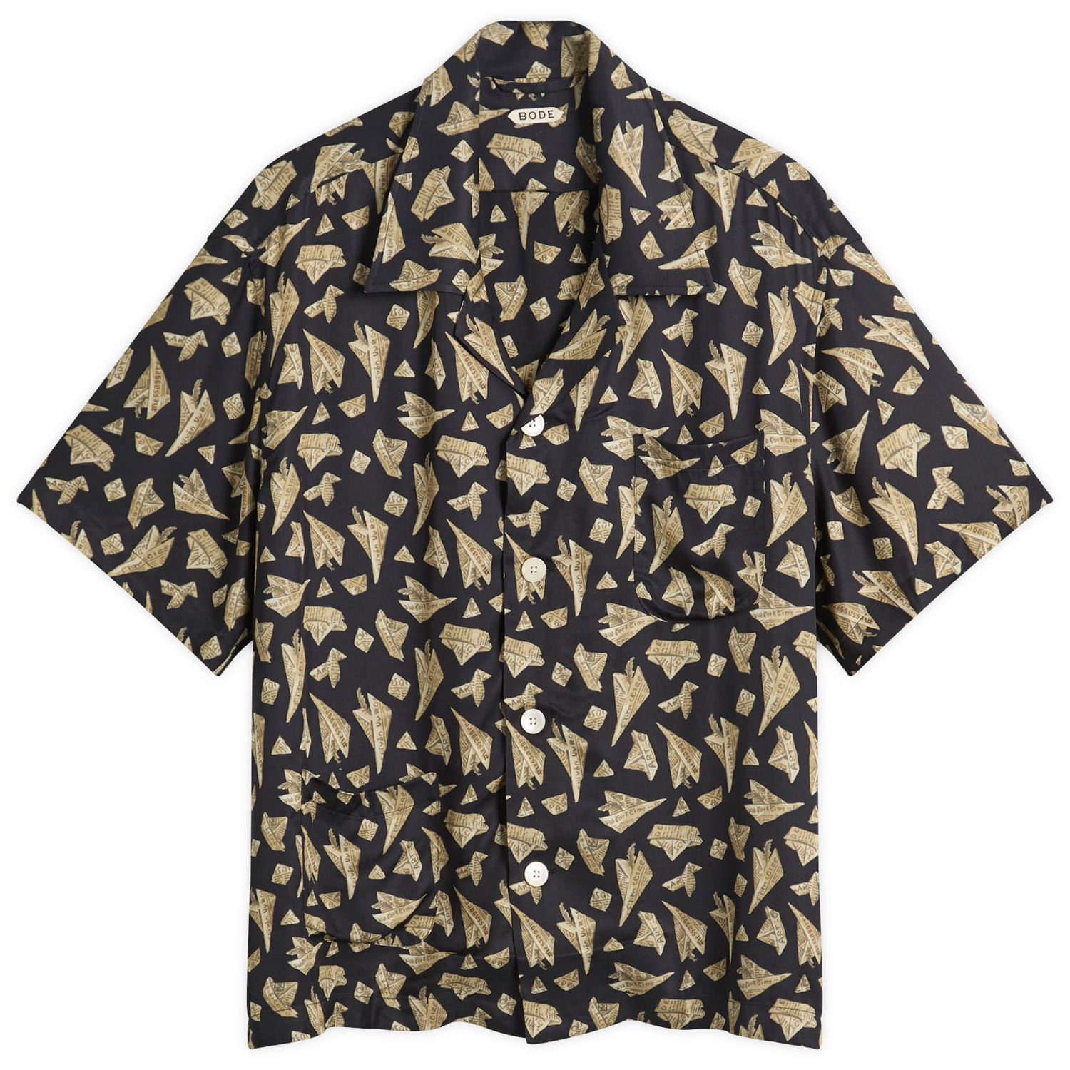 Skjorta Bode Paper Hat Short Sleeve Shirt Svart | MRF25SH012, 0