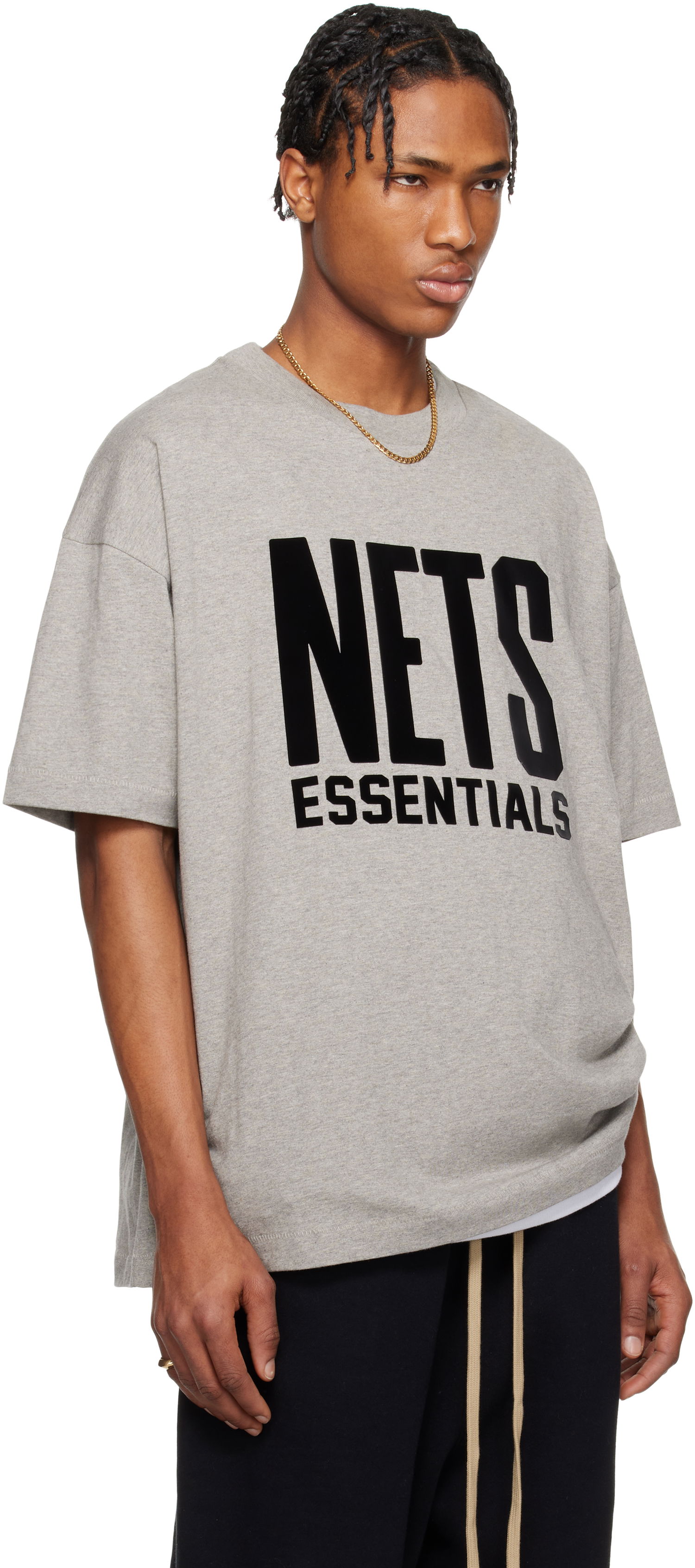 T-shirt Fear of God Fear of God ESSENTIALS NBA Nets Short Sleeve T-Shirt Grå | 125AL244105F, 1