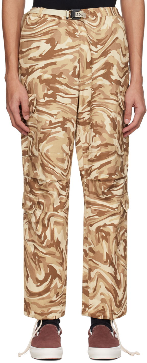 Cargo byxor Advisory Board Crystals Camouflage Print Cotton Cargo Pants Beige | ABC123WCP