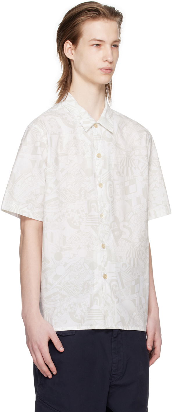 Skjorta Paul Smith PS Paul Smith Pattern Shirt Vit | M2R-695U-M21966-02, 1