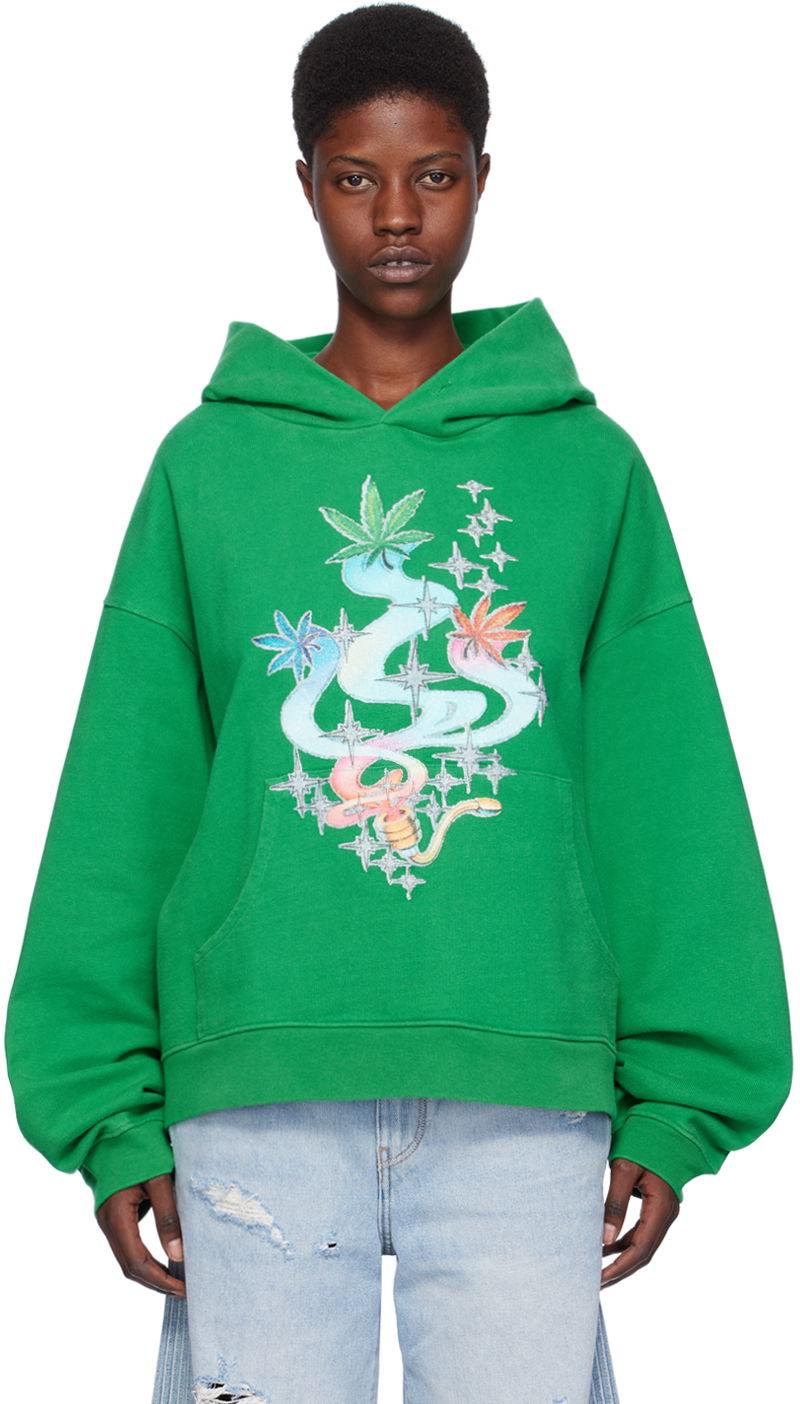 Sweatshirt ERL ERL Graphic Hoodie Grön | ERL07T025