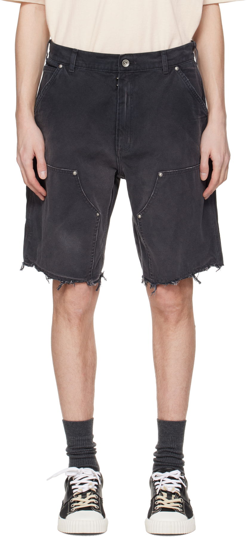 Shorts Maison Margiela Maison Margiela Stud Denim Shorts Svart | S50MU0082 M35255