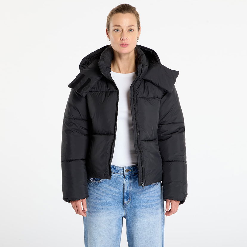Pufferjacka Urban Classics Hooded Collar Puffer Jacket Svart | TB7797-00007