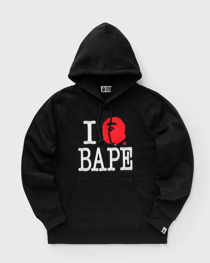 Sweatshirt BAPE I LOVE BAPE Hoodie Black Svart | 001PPK801005MBLK