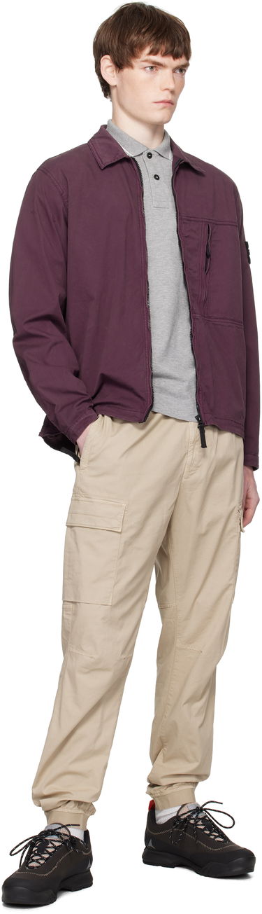 Jacka Stone Island Supima Cotton Twill Stretch-TC Jacket Bourgogne | K2S15 1200003 S0010, 4