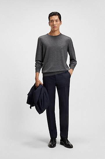 Sweater BOSS Knitted sweater in wool, silk and cashmere Grå | 50544808, 1