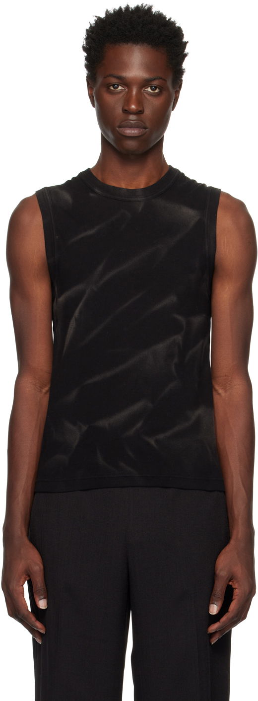 Linne Dion Lee Crinkle Sunfade Tank Top Svart | C3091R23