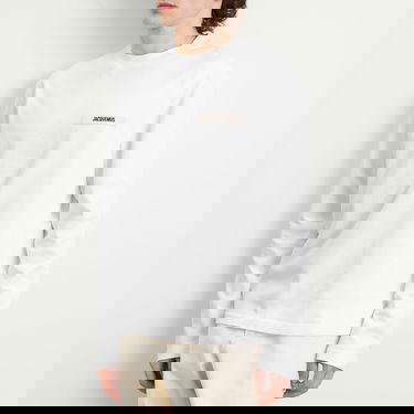 T-shirt Jacquemus Jacquemus Grosgrain Logo Long Sleeve T-Shirt, Size Large Vit | 25HTSM00570AJ00226-100, 5