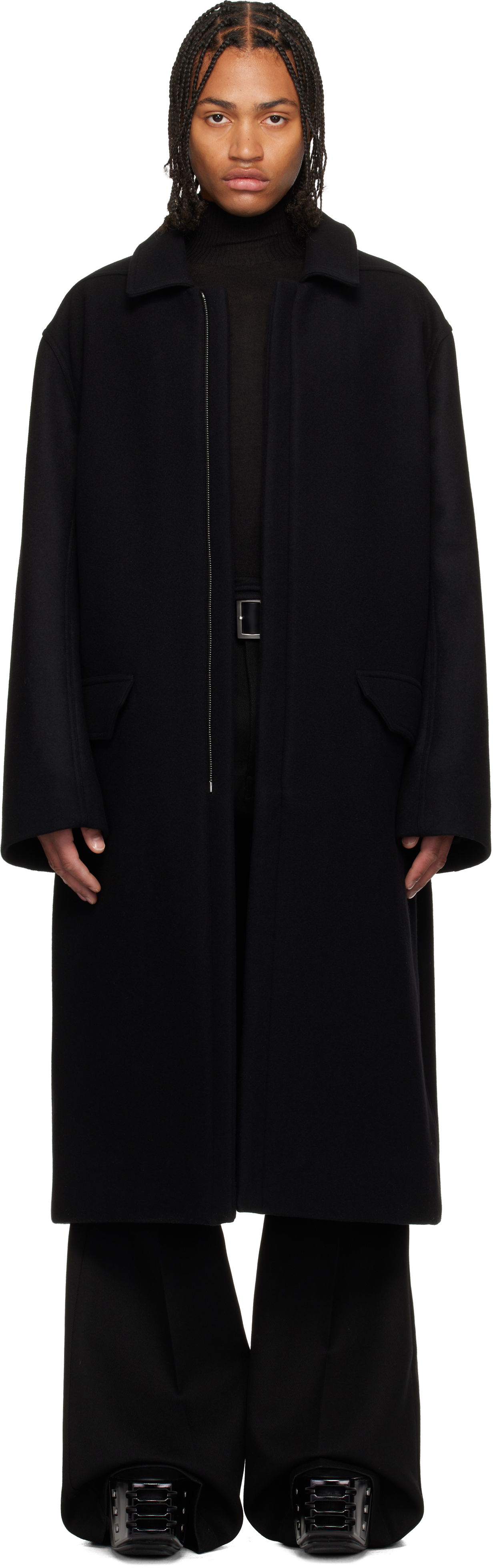 Regnrock Rick Owens Concordians Jumbo Mac Coat Svart | RR02E1913 WSF, 0