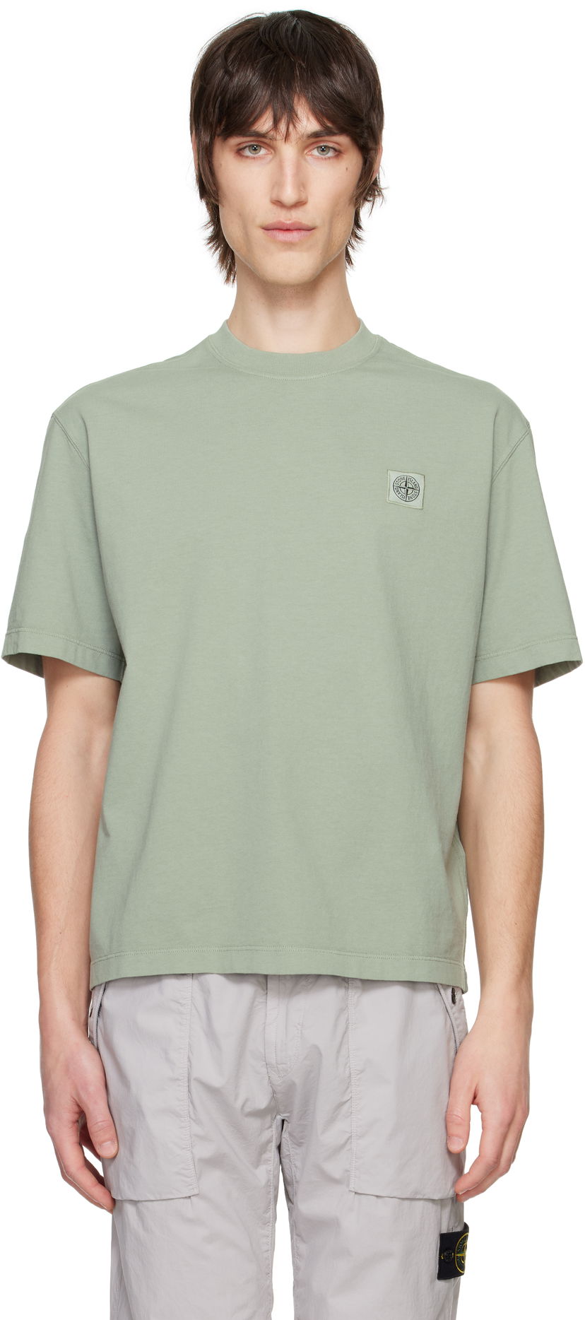 T-shirt Stone Island Stone Island Combed Organic Cotton Jersey T-Shirt Grön | K1S15 2100034 S0115