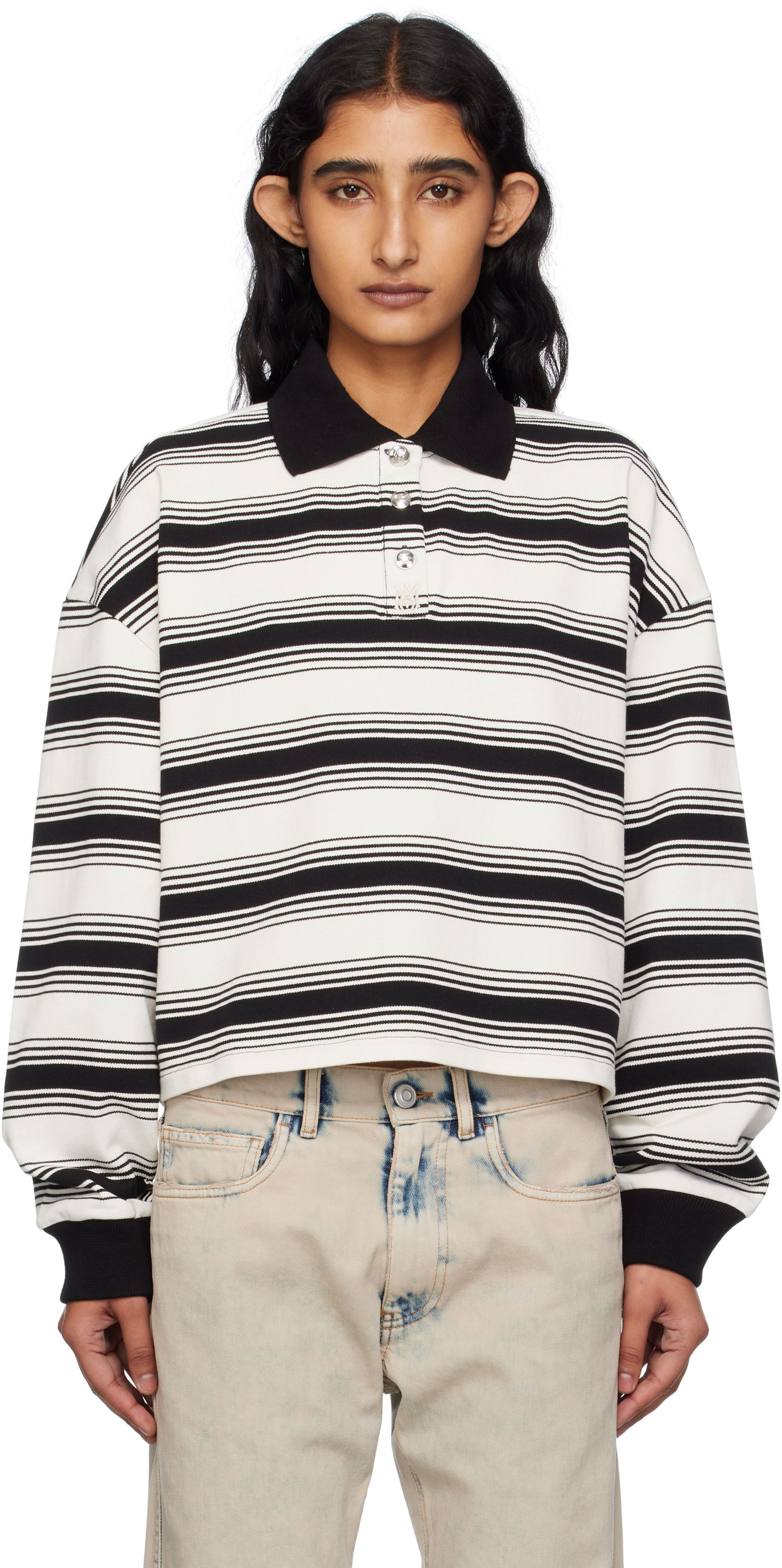 Polotröja AMIRI AMIRI MA Stripe Oversized Polo Vit | AWJYPO1008, 0