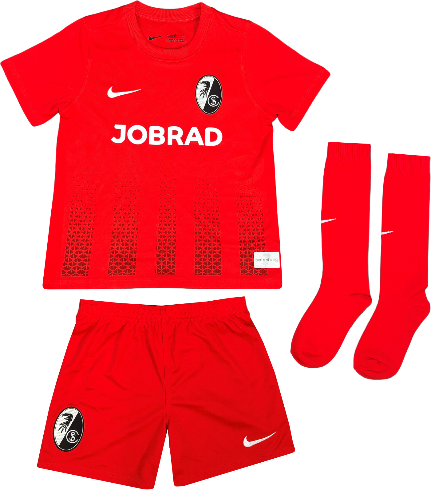 Jersey Nike Dri-FIT SC Freiburg 2025/26 Third Little Kids' Soccer Jersey Set Röd | 6scfcd2244-657, 0