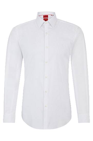 Skjorta BOSS Slim Fit Cotton Blend Poplin Shirt Vit | 50484023