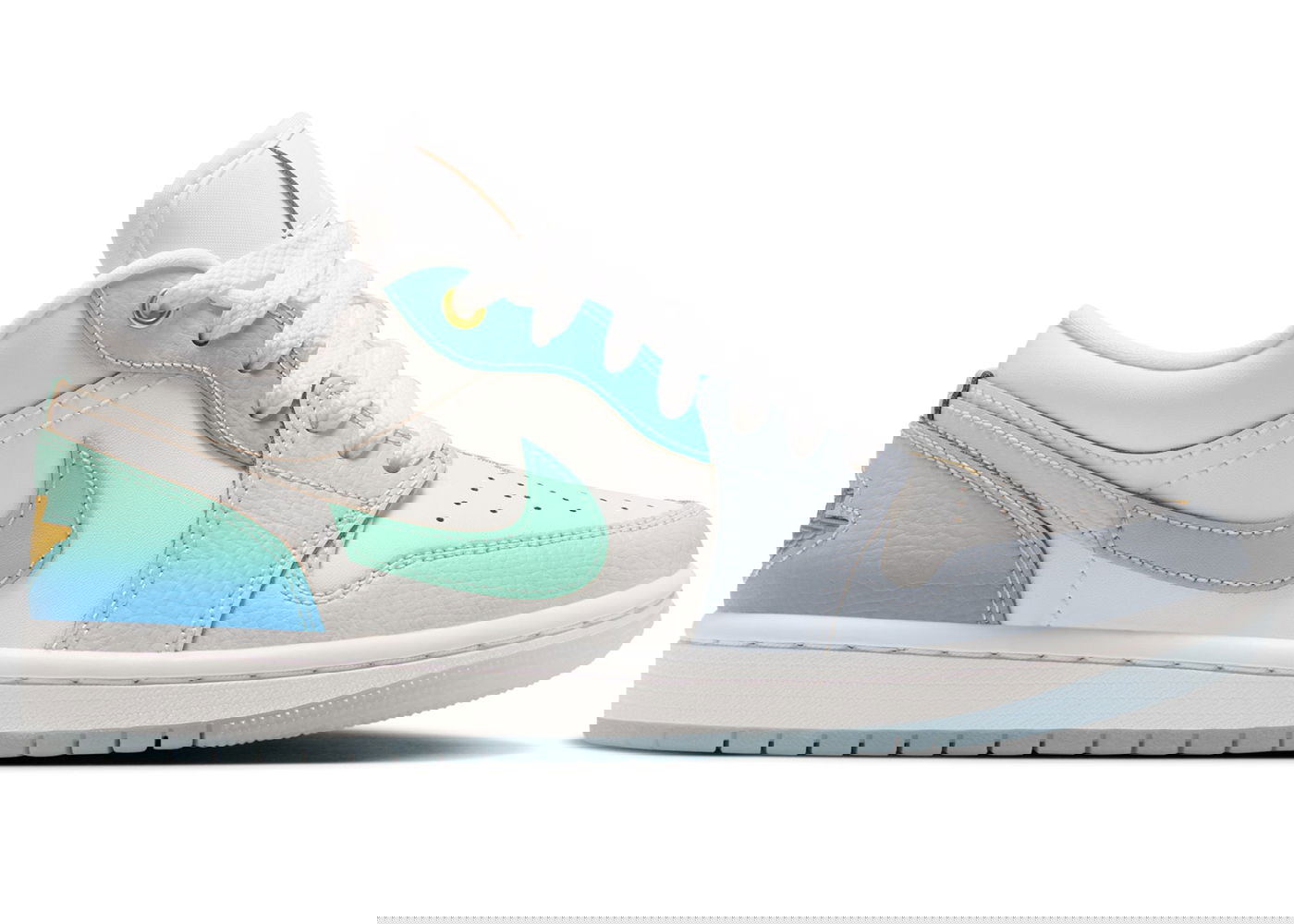 Sneakers och skor Jordan 1 Low SE Emerald Rise "White/Blue/Gold" W Flerfärgad | FN8899-131, 0