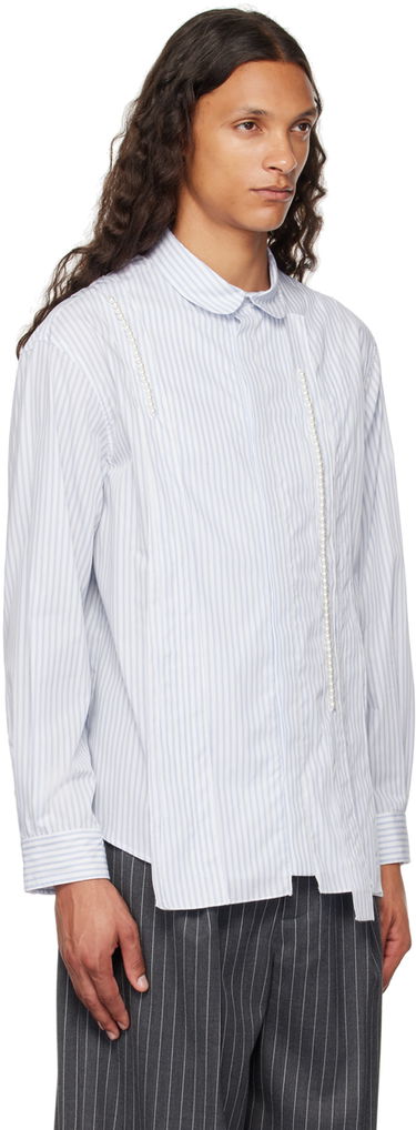 Skjorta Simone Rocha Simone Rocha Beaded Inverted Seam Shirt Blå | 5275B 1026, 1