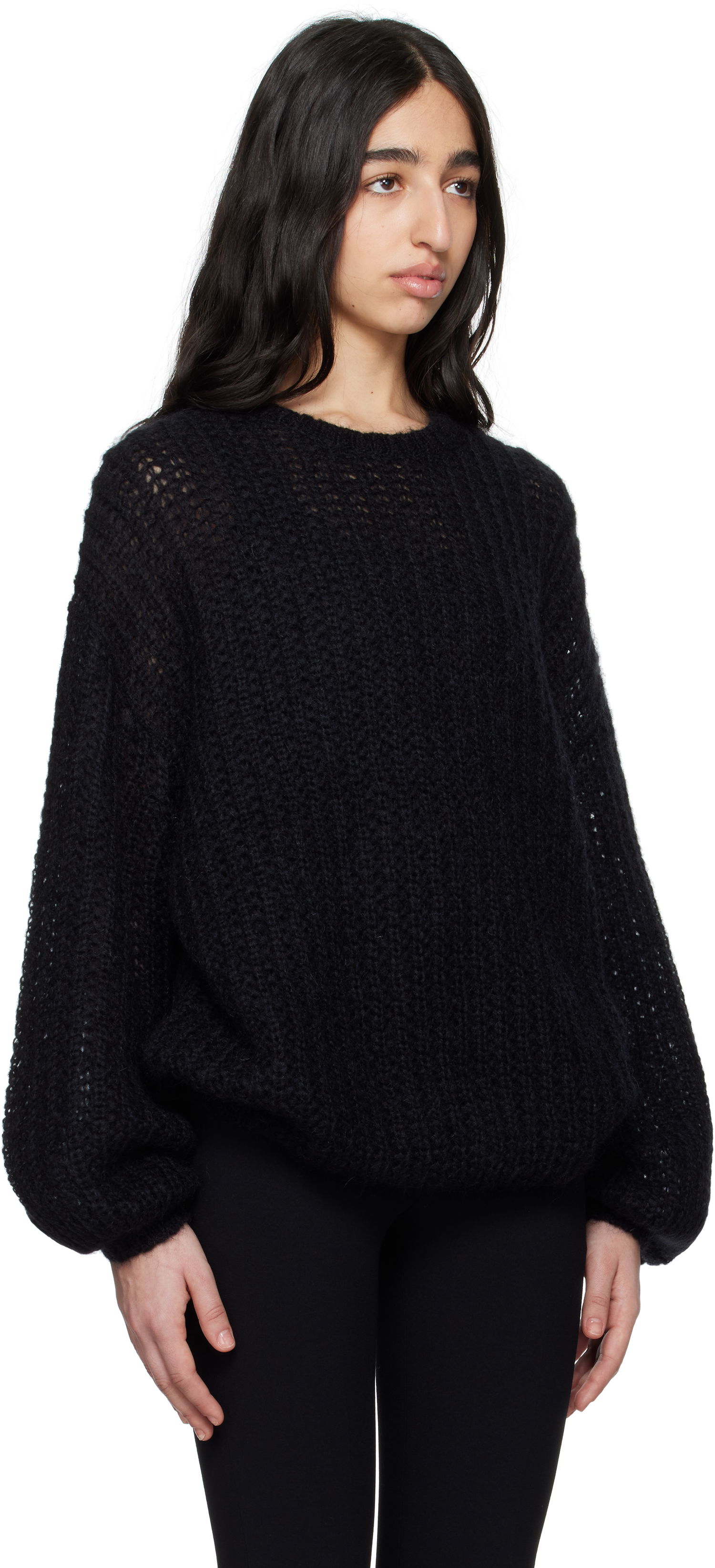 Sweater TOTEME TOTEME Puffed Knit Sweater Svart | 252-WRT0547-YA0160, 1