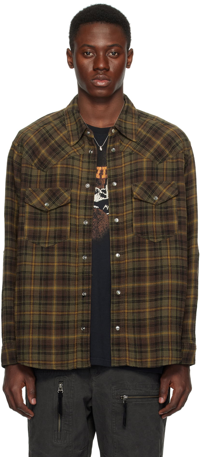 Skjorta ISABEL MARANT Isabel Marant Panema Plaid Shirt Grön | 25PCH0225HA-C1I03H