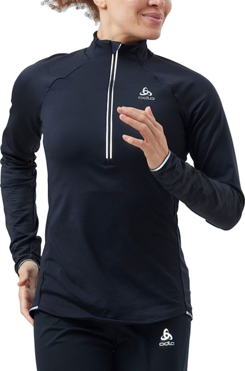 Sweatshirt Odlo Lightweight Half-Zip Running Shirt Svart | 323321-15000