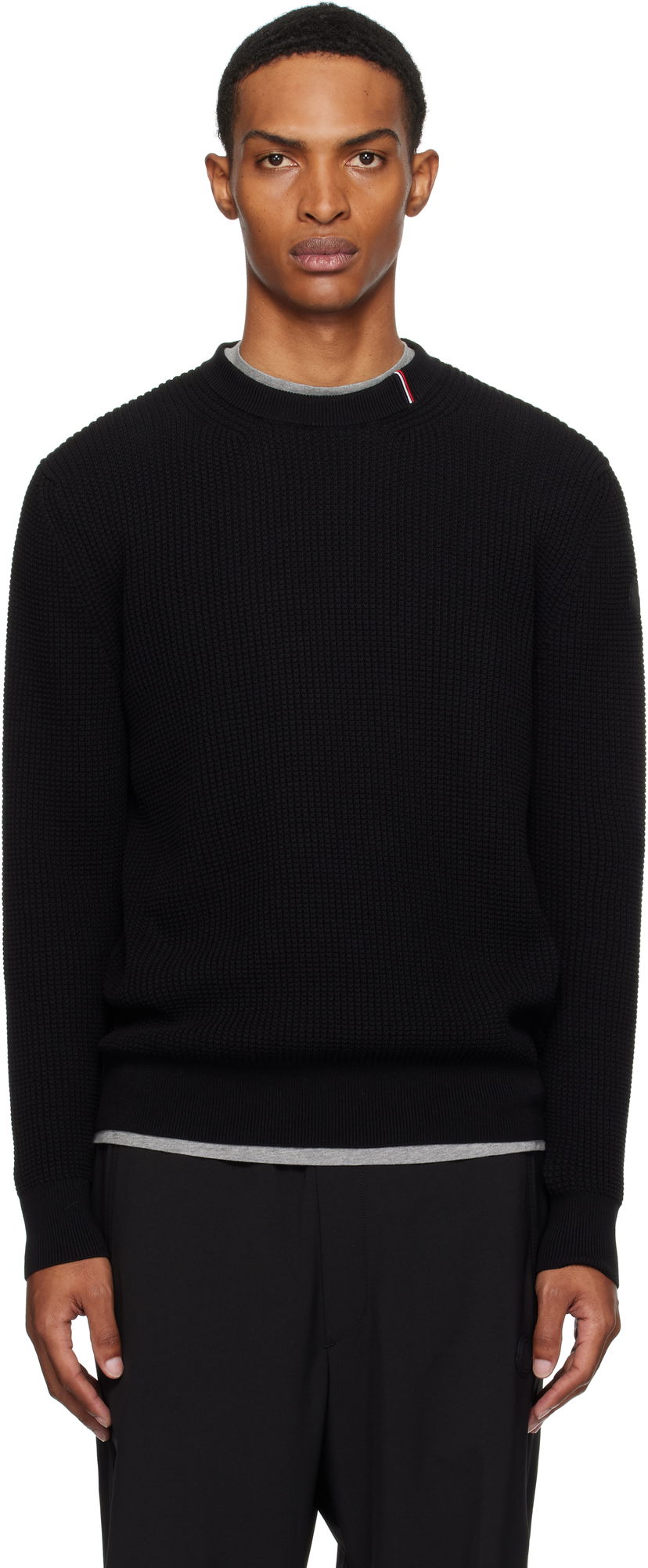 Sweater Moncler Moncler Crew Neck Sweater Svart | K20919C00011M1367