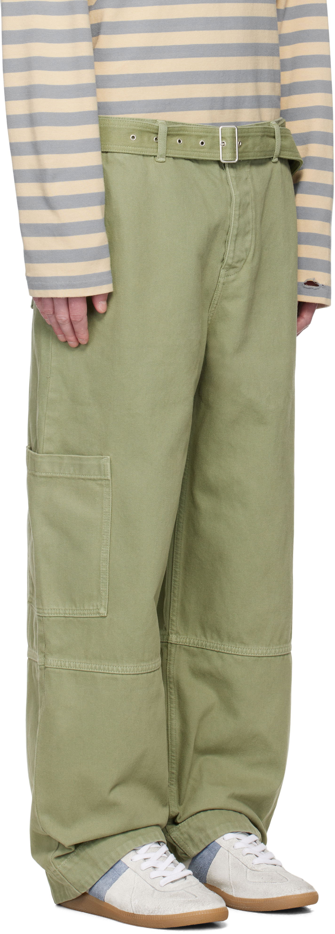 Cargo byxor MAISON KITSUNÉ Belted Utility Denim Cargo Pants Grön | OM01104WD4012, 1