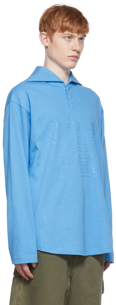 Polotröja We11done Cotton Henley Long Sleeve Shirt Blå | WD-TT1-22-554-U-BL, 2