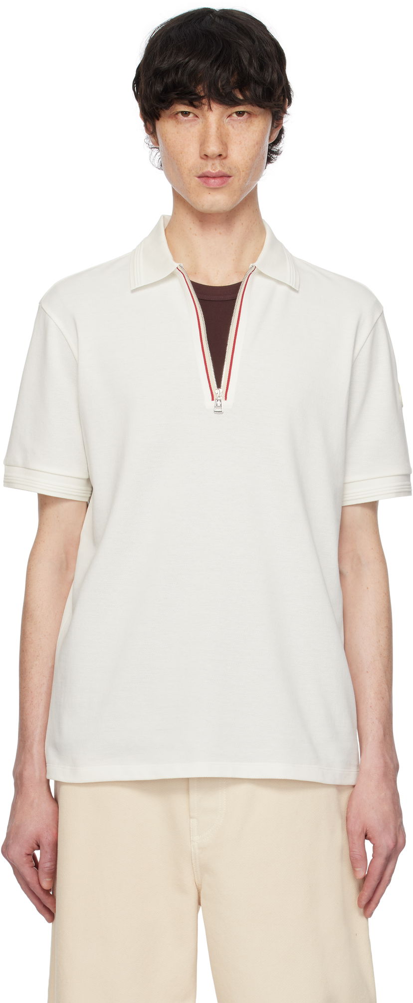 Polotröja Moncler Moncler Archivio Short Sleeve Polo Vit | K10918A0000289A16