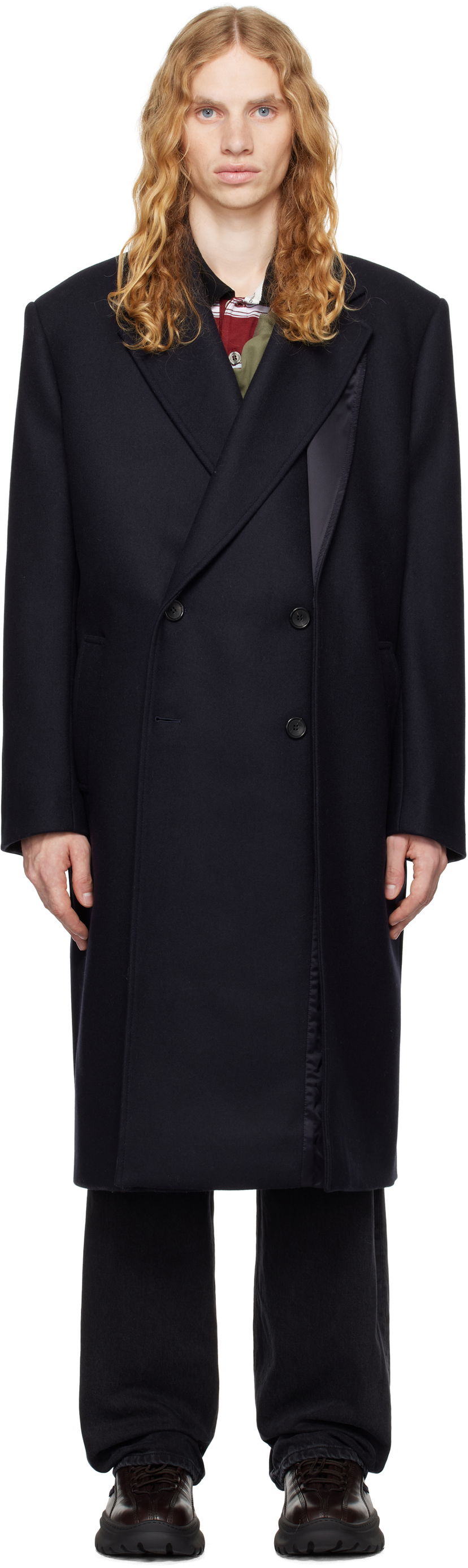 Rockar Y/PROJECT Double Front Coat Blå | 201CO006