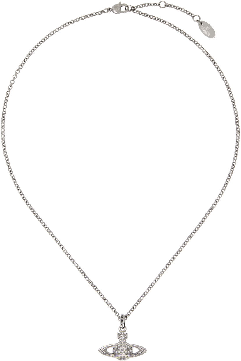 Halsband Vivienne Westwood Mini Bas Relief Pendant Necklace Metallisk | 63020086-02S108-CN