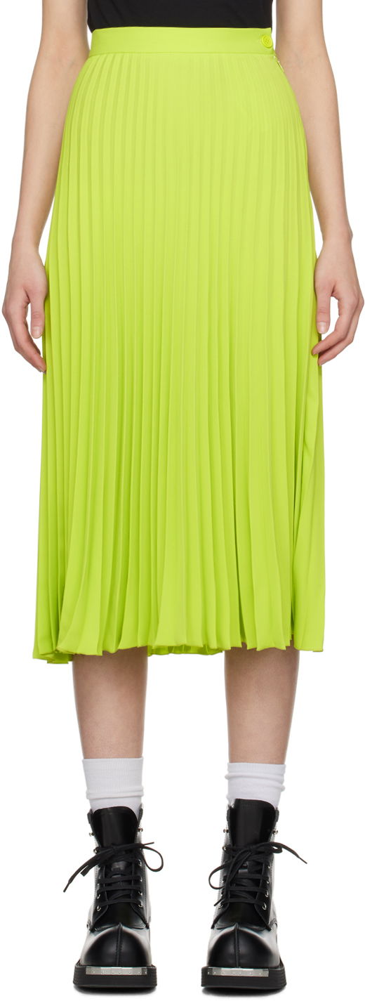 Kjol Maison Margiela MM6 Pleated Midi Skirt Grön | S52MA0194 S43455