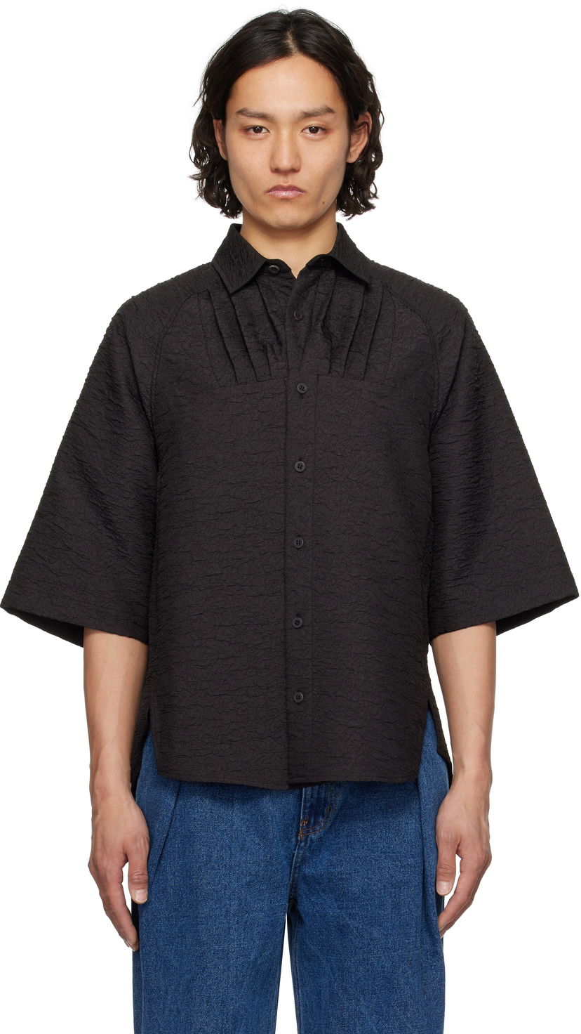 Skjorta ADER ERROR ADER error Product. 53 Textured Short Sleeve Shirt Svart | BO01SSSH0201BK