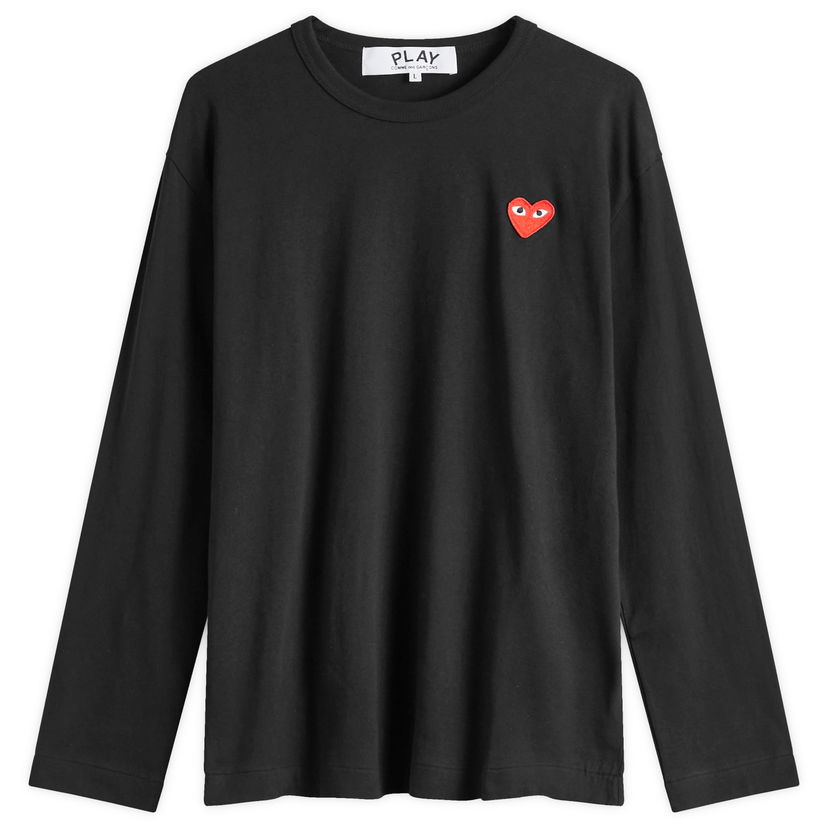 T-shirt Comme des Garçons Long Sleeve Logo T-Shirt Black/Red Svart | AX-T118-051-1