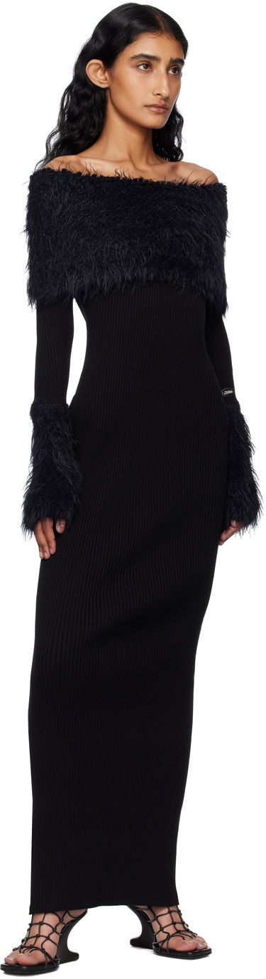 Klä Jean Paul Gaultier Jean Paul Gaultier Ribbed Off-The-Shoulder Maxi Dress Svart | 25/03-W-DR037-K005-00, 3