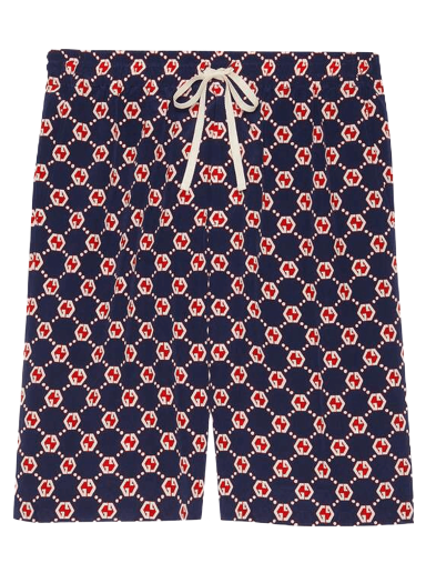 Shorts Gucci GG Hexagon Silk Crepe Shorts Bourgogne | 654859 ZAF9W 4759