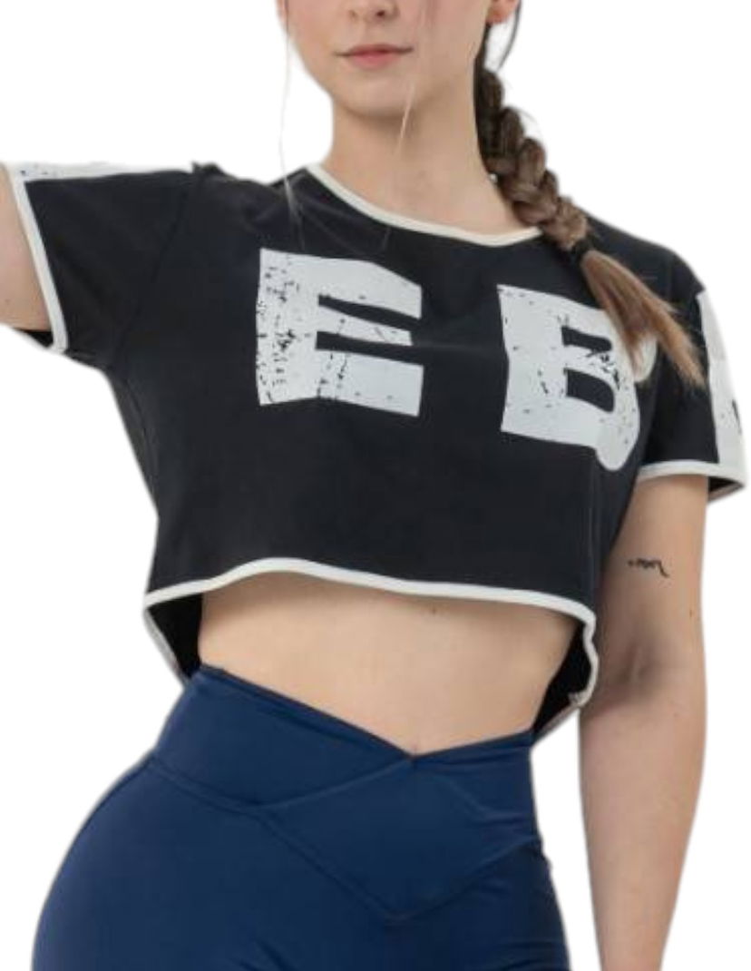 Crop top NEBBIA Oversized Crop Top GAME ON Svart | 62089100