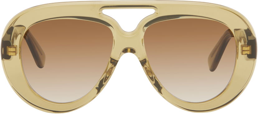 Solglasögon Loewe Round Spoiler Aviator Sunglasses Beige | LW40144U 192337178948