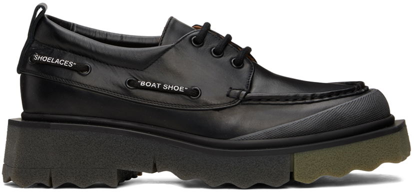 Kläder Off-White Off-White Sponge Boat Shoes Svart | OMIG006S23LEA0011056