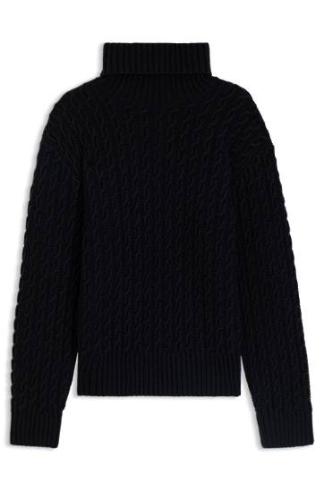 Sweater BOSS BECKHAM x BOSS cable-knit sweater in wool and cashmere Svart | 50554338, 0