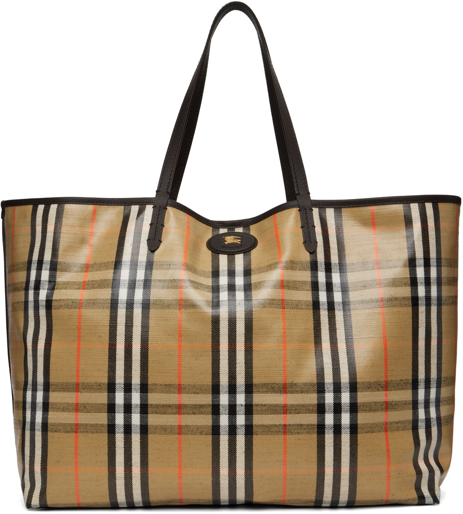 Tygpåse Burberry Burberry Highlands Large Tote Beige | 8112186, 0