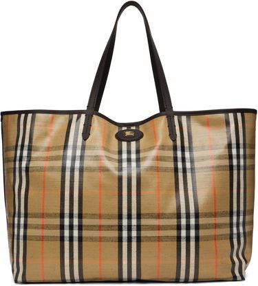 Tygpåse Burberry Burberry Highlands Large Tote Beige | 8112186, 0
