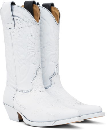 Kläder Maison Margiela MM6 Maison Margiela Painted Cowboy Boots Vit | S66WW0093 P8299, 3