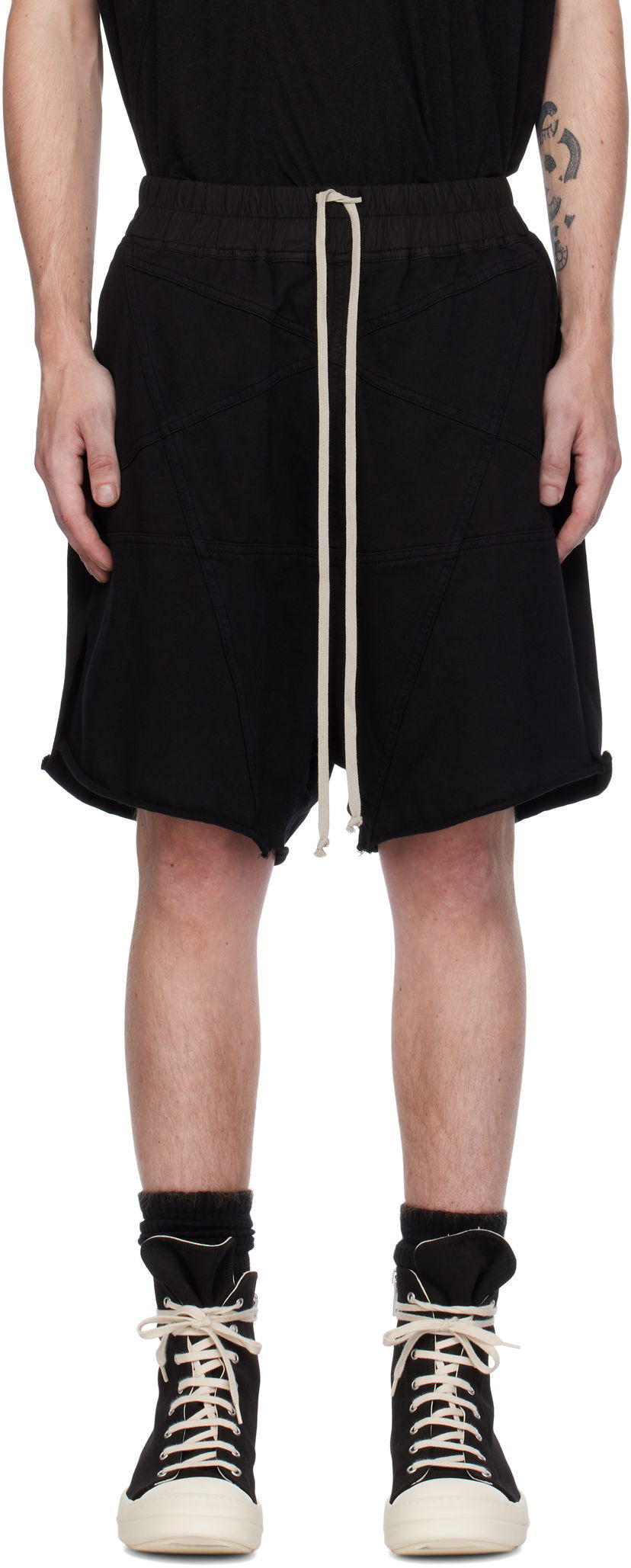 Shorts Rick Owens Porterville Jersey Trucker Shorts Svart | DU02D2388 RIGET1