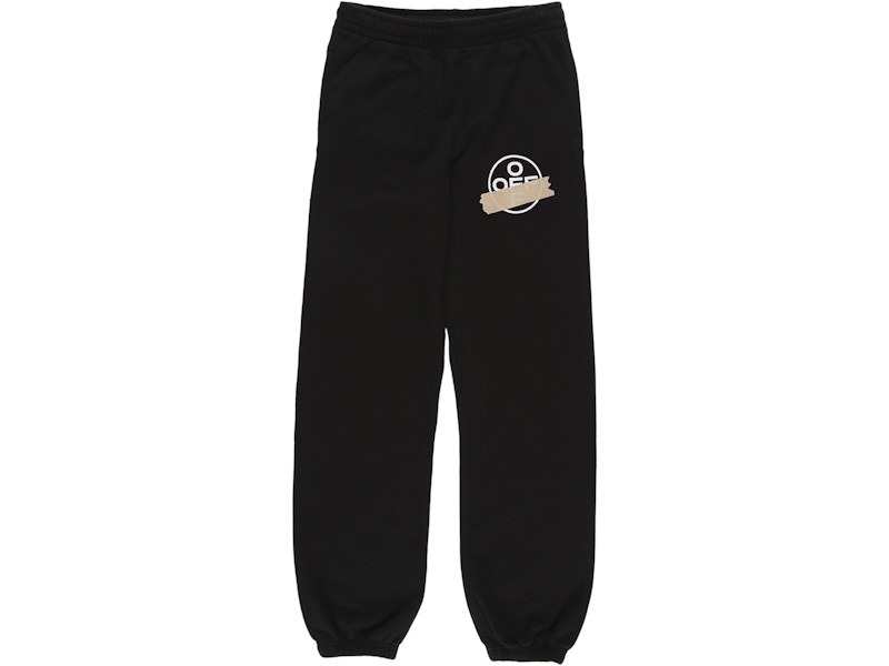 Träningsbyxor Off-White Tape Arrows Long Sweatpants Black/Beige Svart | OMCH020R20E300021048