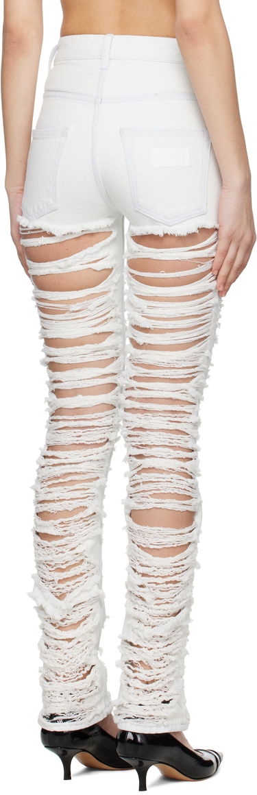Jeans Maison Margiela MM6 Maison Margiela 5-Pocket Shredded Jeans Vit | S62LB0185 M30018, 2