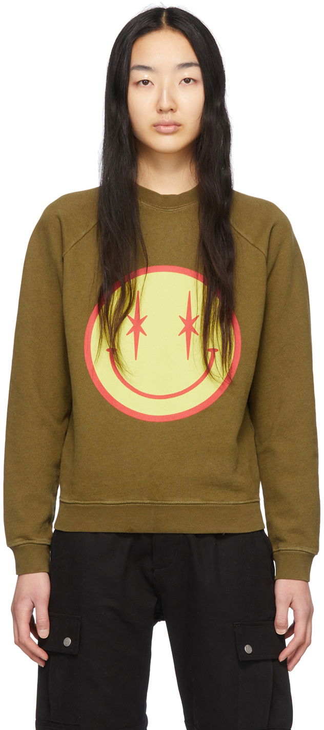 Sweatshirt PHIPPS Organic Cotton Sweatshirt With Smiley Print Grön | T002 W B1 J0001 11019