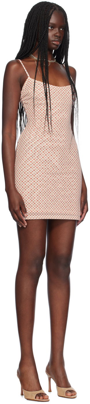 Klä Miaou Miaou Anya Polka Dot Mini Dress Beige | 5026PM1WPD, 1