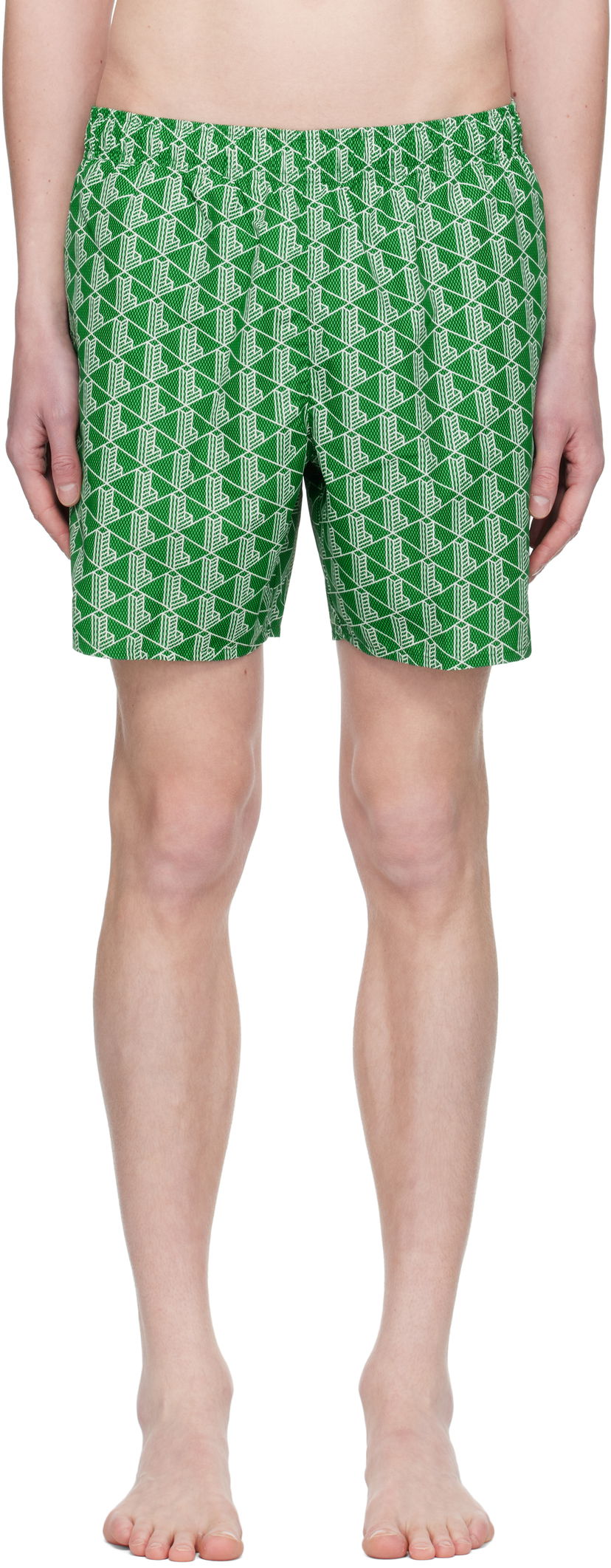 Badkläder Lacoste Lacoste Monogram Swim Shorts Grön | MH9086_HEI