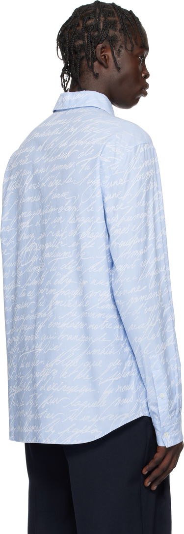 Skjorta Balmain Love Letter Print Shirt Blå | EH1HS405CF82, 2