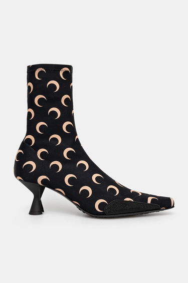 Sneakers och skor Marine Serre Recycled Moon Jersey Ms Still Heeled Ankle Boots Svart | WFW041A.CJER0053, 1