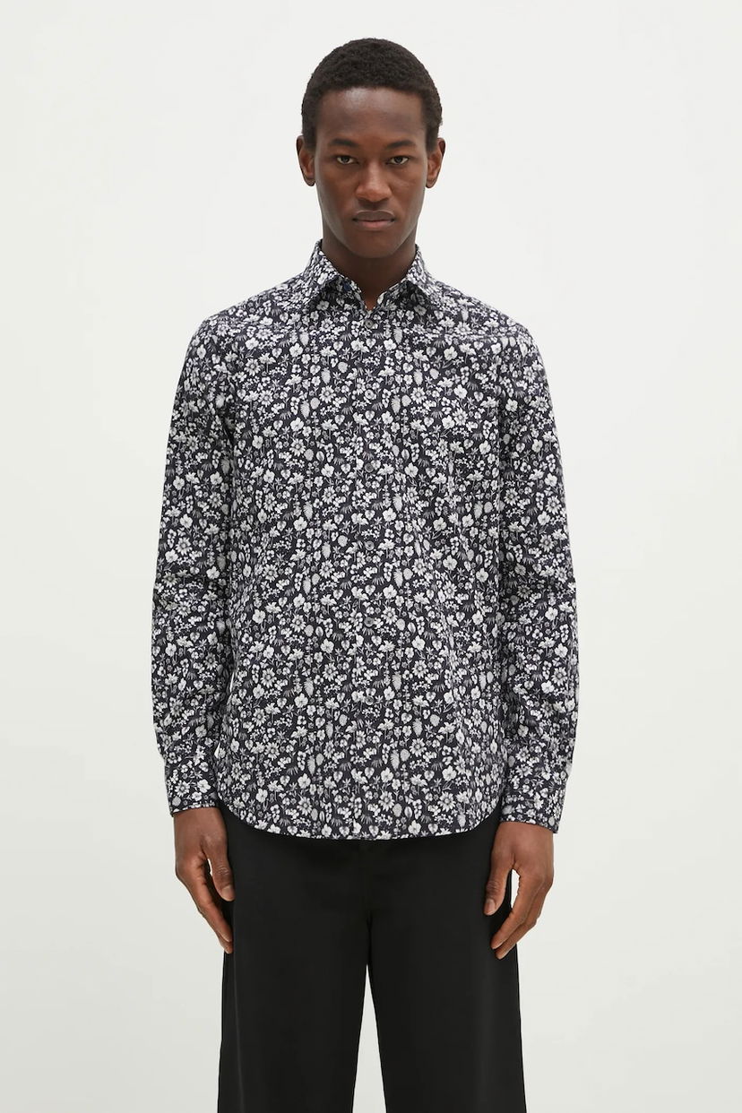 Skjorta Paul Smith Paul Smith Slim Floral Shirt Mörkblå | M1R.800P.P02609